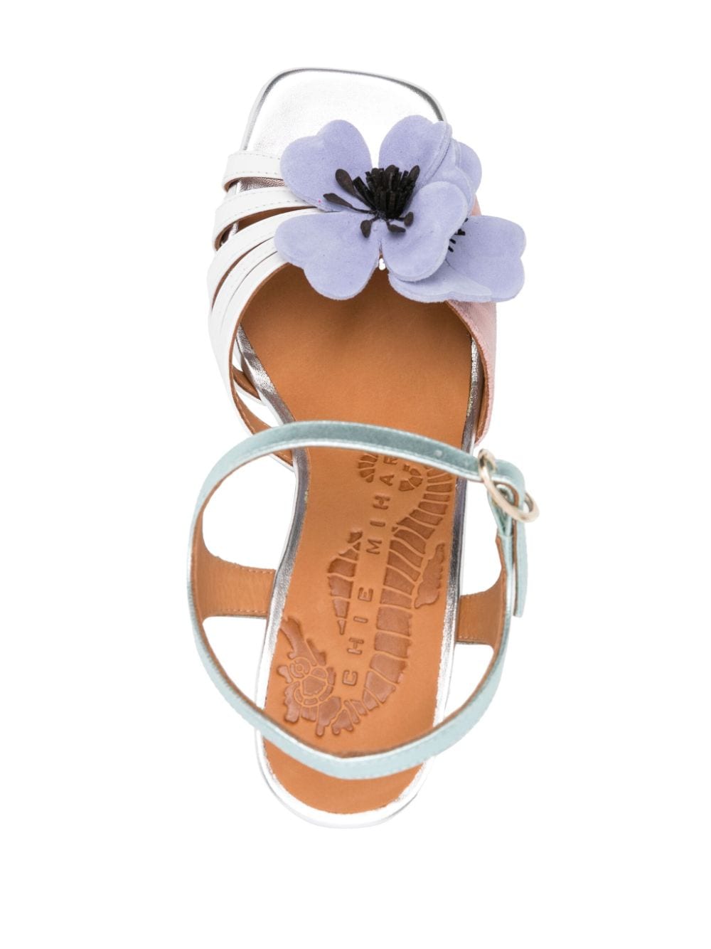 Shop Chie Mihara Pirota 90mm Floral-appliqué Sandals In White