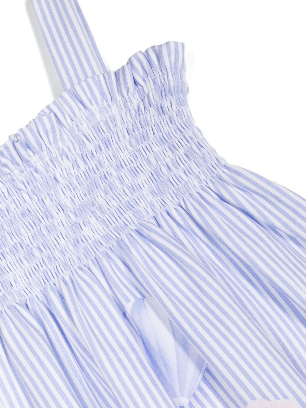 Shop Lapin House Striped Jersey Cotton Dress In Blue