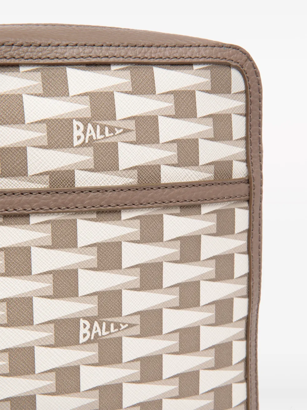 Bally Messengertas met logoprint en rits Beige