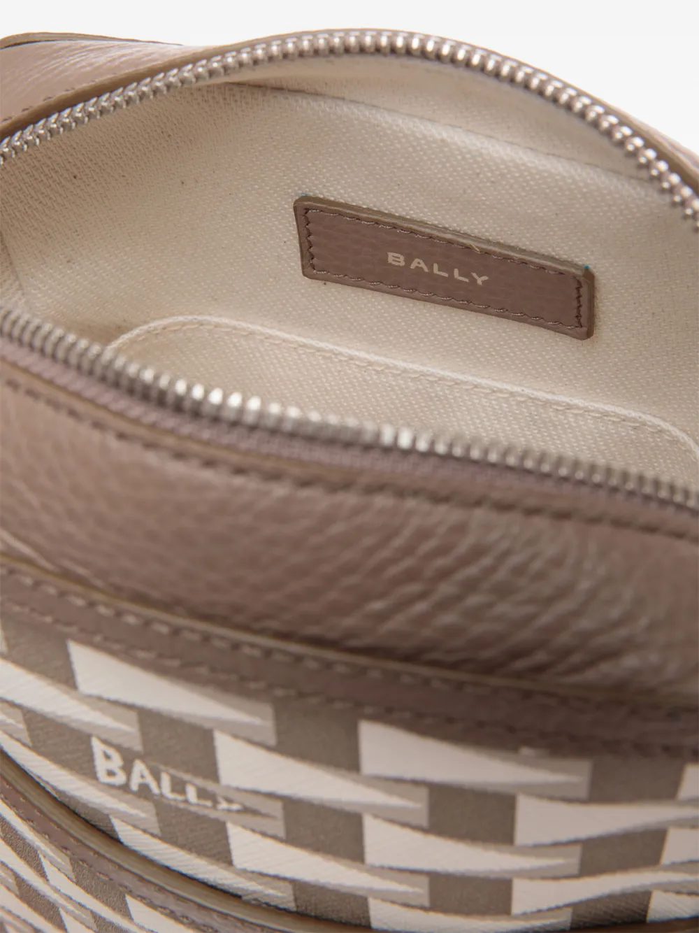 Bally Messengertas met logoprint en rits Beige