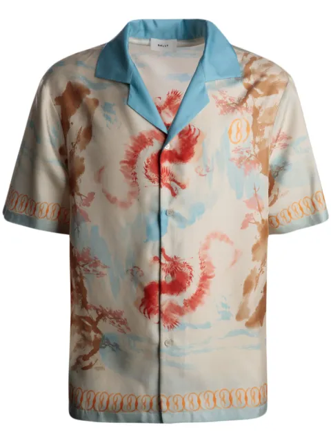 Bally camisa de seda con estampado gráfico