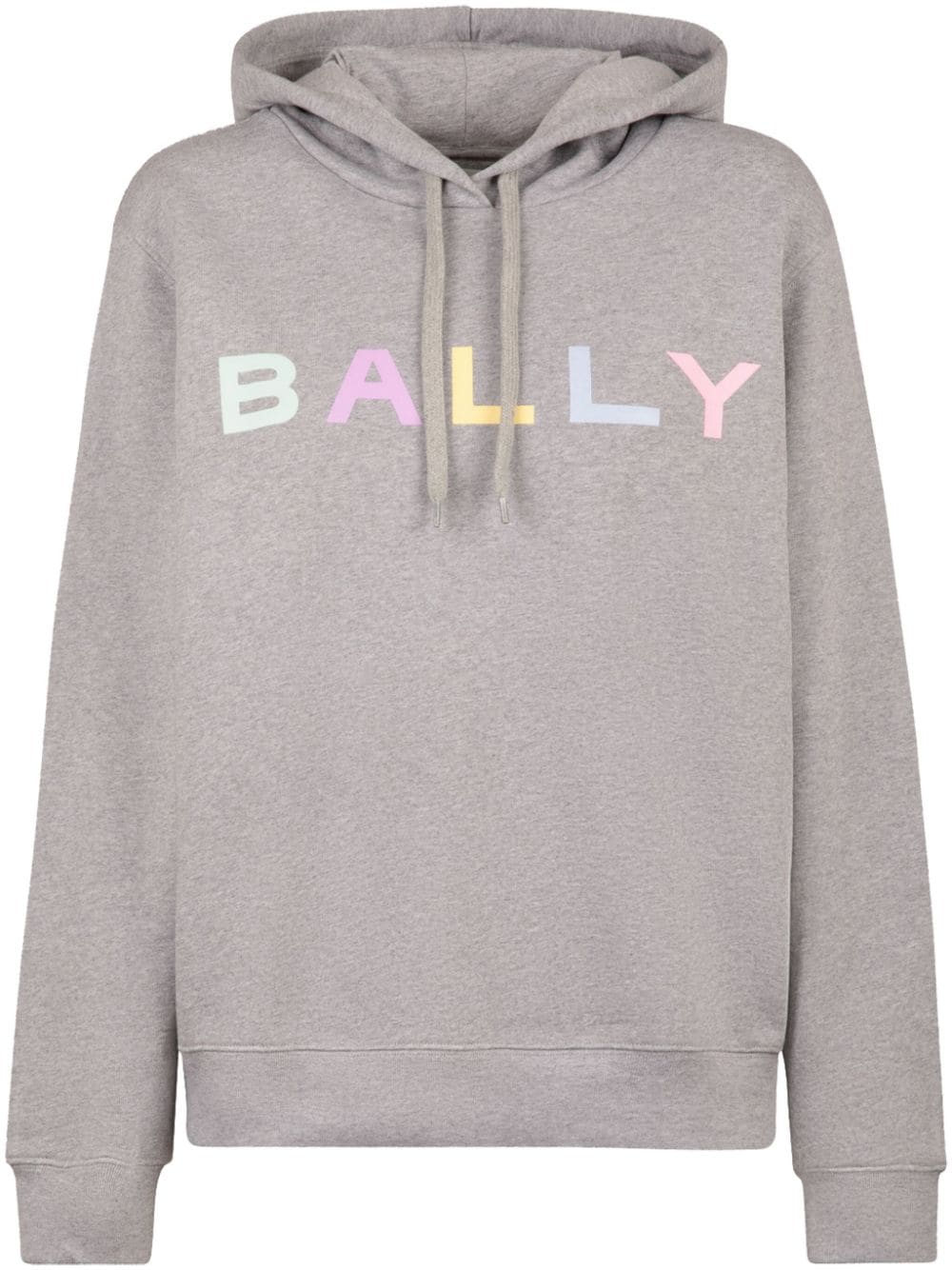 Bally Logo-print Mélange-effect Hoodie In Grey