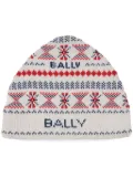 Bally intarsia-knit wool beanie - White