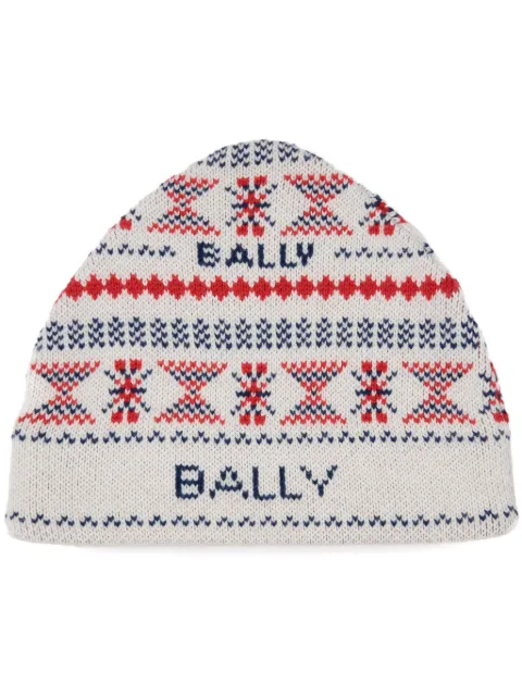 Bally intarsia-knit wool beanie