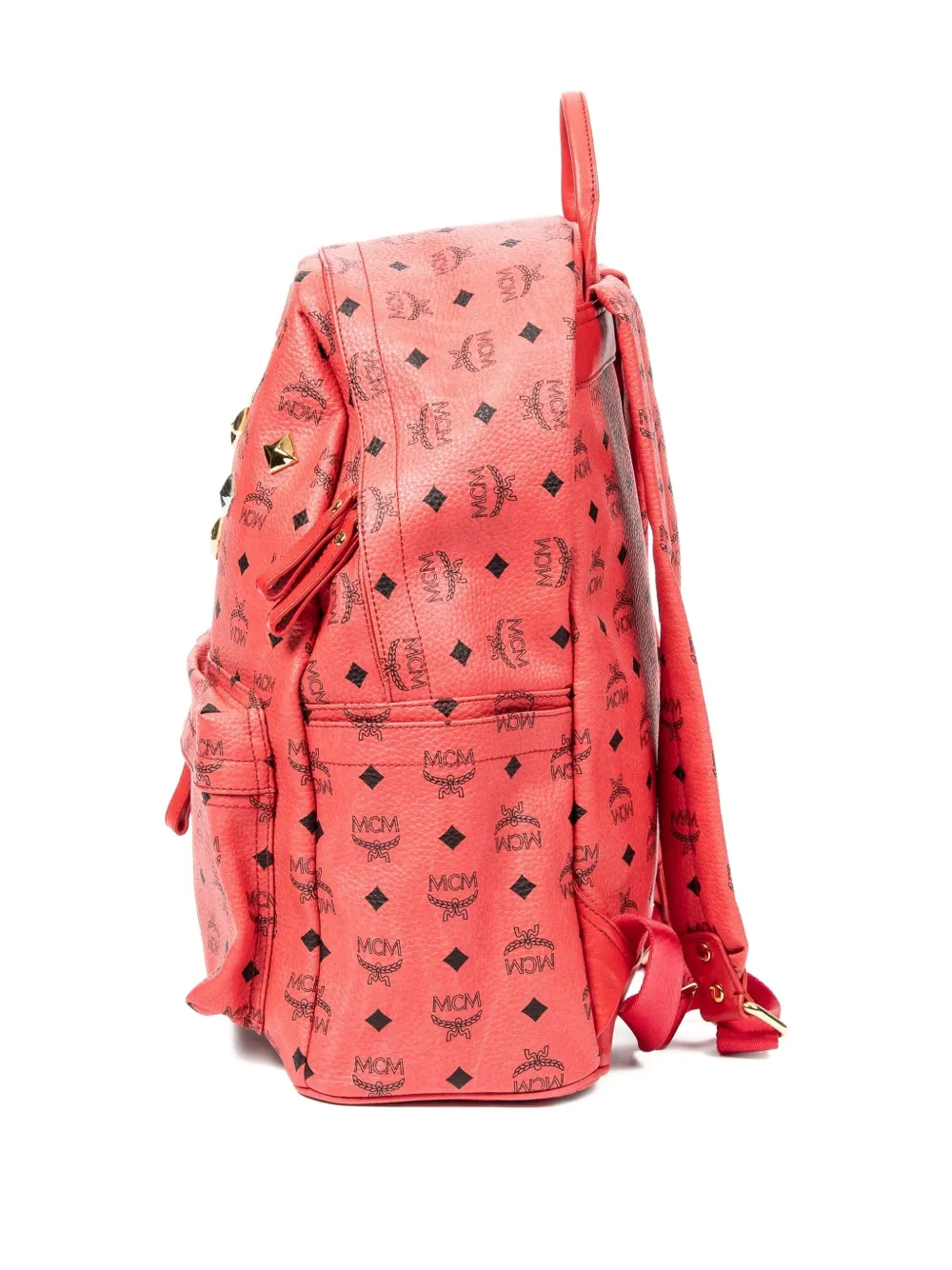 Pre-owned Mcm 2010 Large Stark Studs Backpack In Red