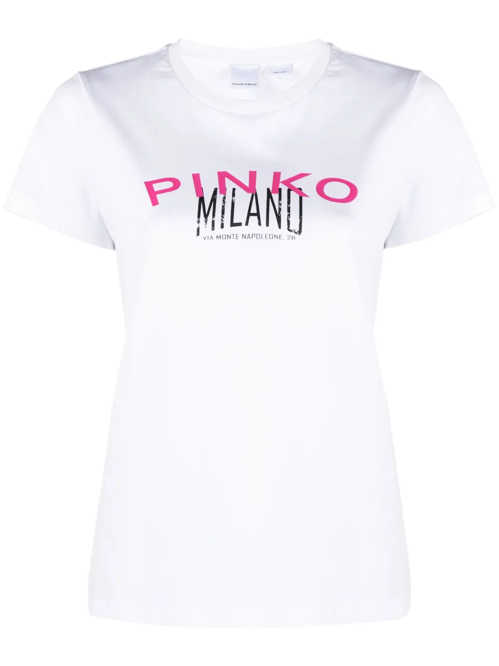 Shop Pinko Logo-print Cotton T-shirt In White
