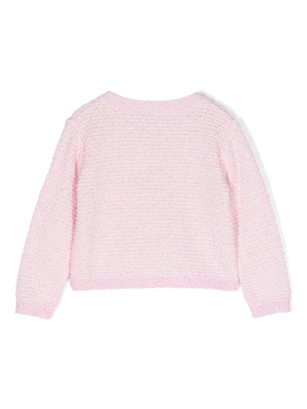 Shop Lapin House Knitted Cotton Cardigan In Pink
