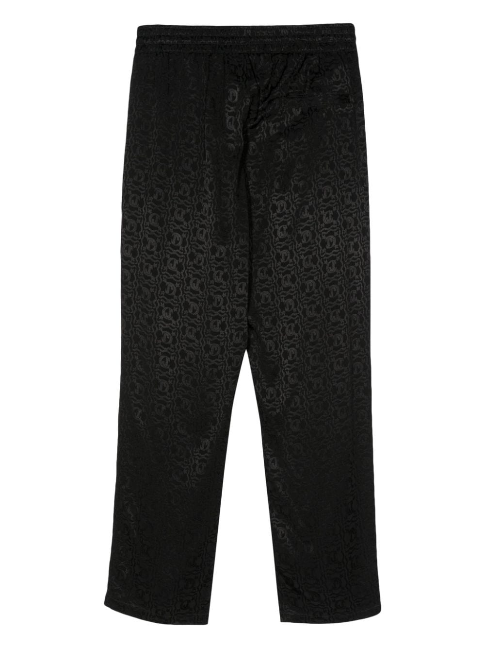Shop Just Cavalli Jacquard-logo Straight-leg Trousers In Black