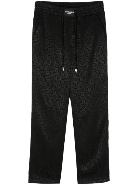 Just Cavalli pantalones rectos con logo en jacquard