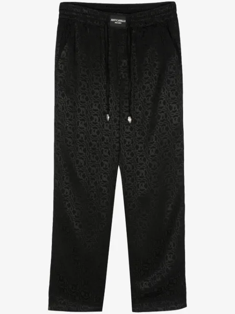 Just Cavalli jacquard-logo straight-leg trousers