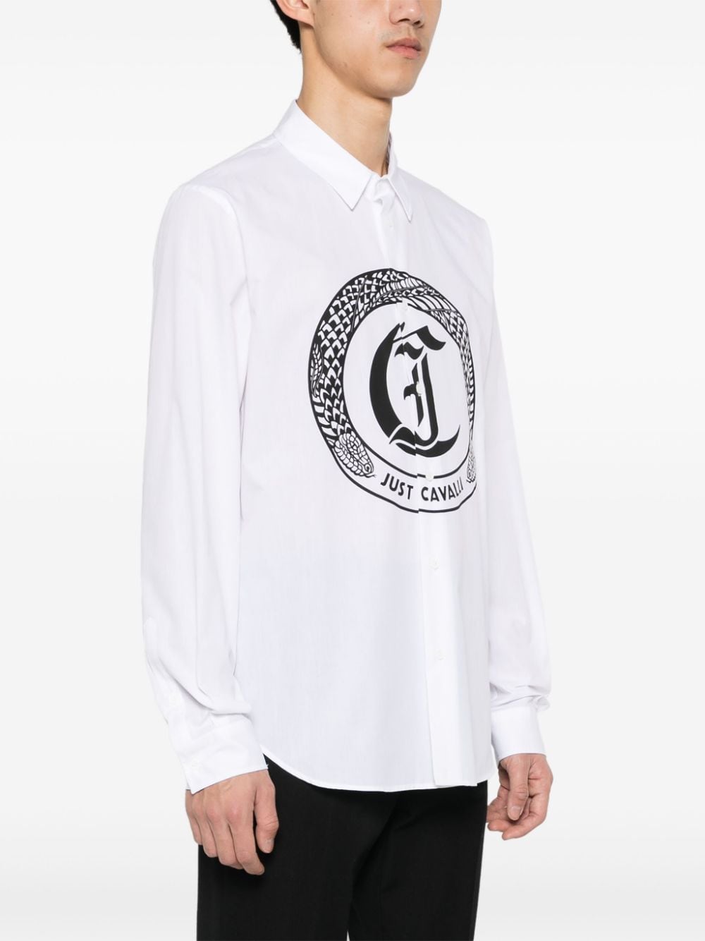 Just Cavalli Overhemd met slangenprint Wit