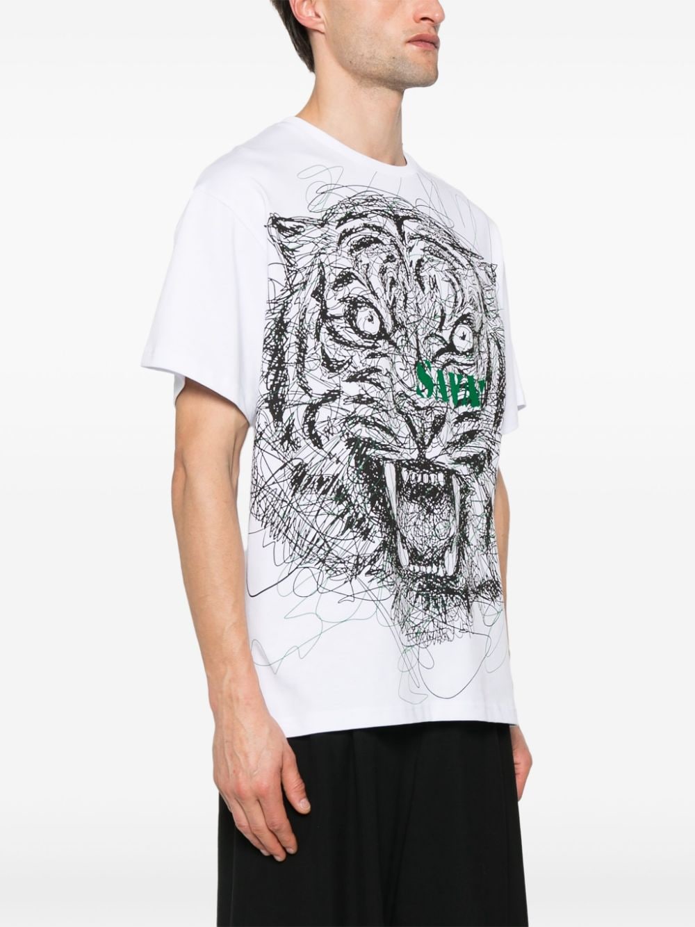 Just Cavalli T-shirt met tijgerprint Wit