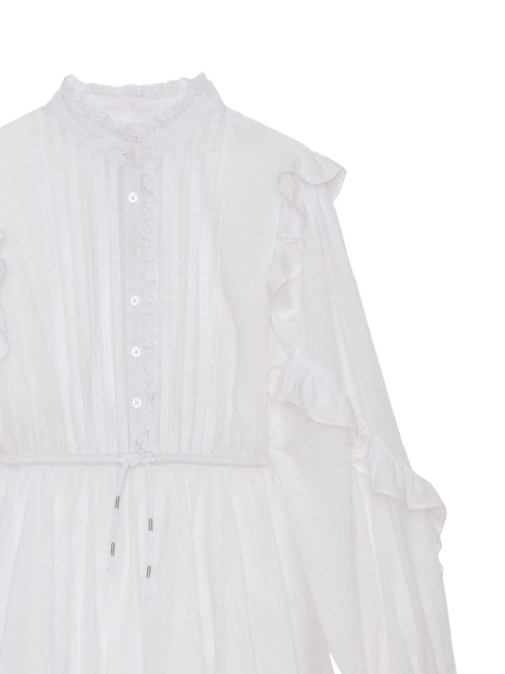 Shop Zadig & Voltaire Ranil Cotton Ruffle Dress In White