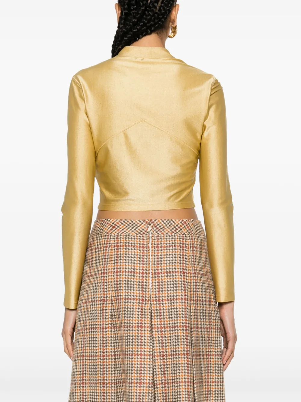 Pre-owned Chanel 2001 Metallic Cropped Jacket In 金色