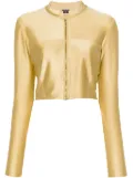 CHANEL Pre-Owned 2001 metallic cropped jacket - Gold