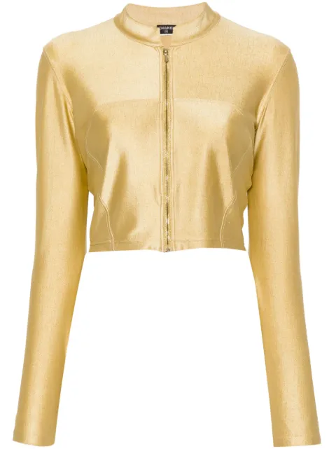 CHANEL Pre-Owned 2001 metallic cropped jacket