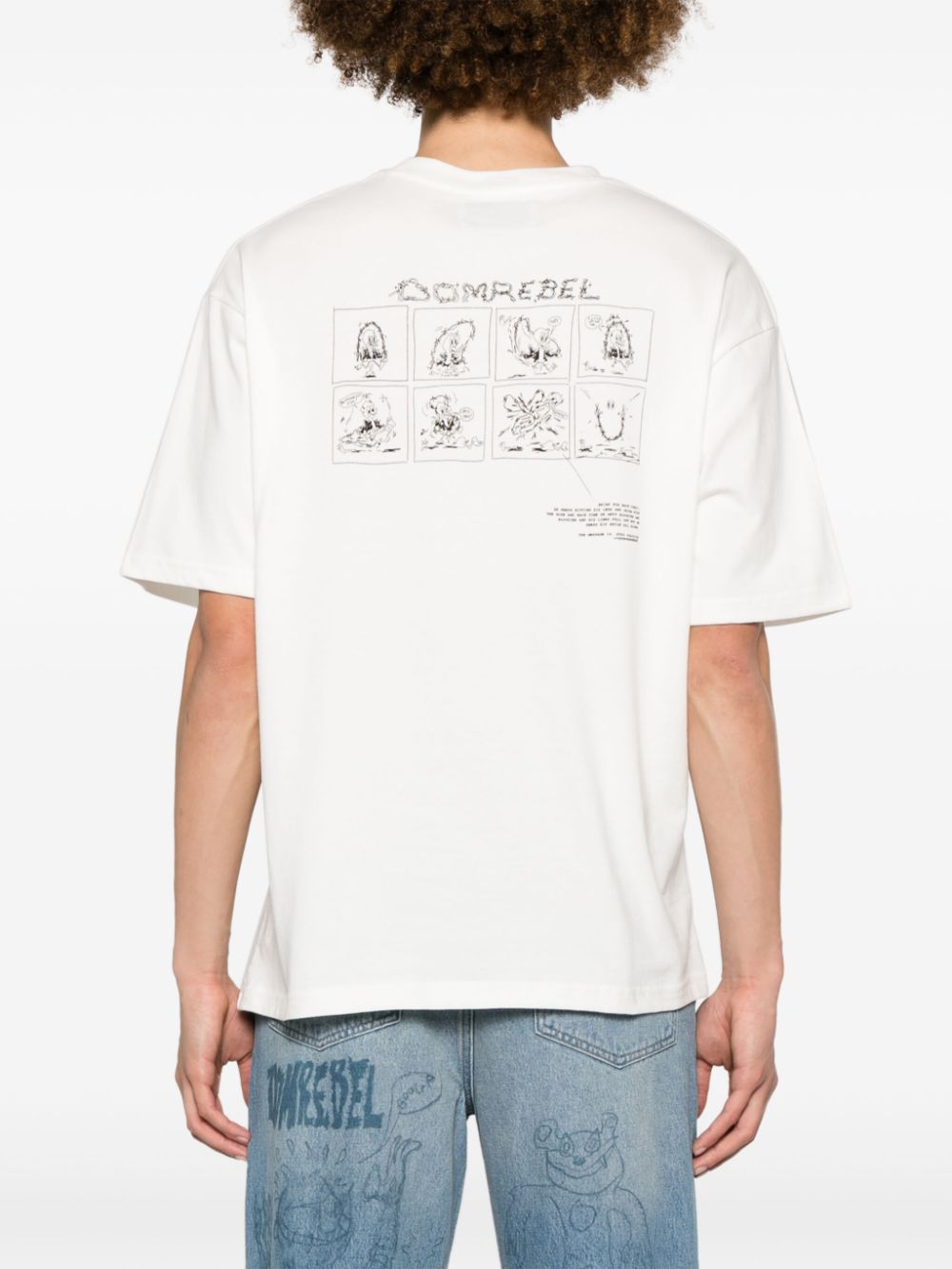 Shop Domrebel Skip Cotton T-shirt In White