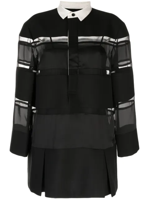 sacai contrasting-collar panelled minidress 