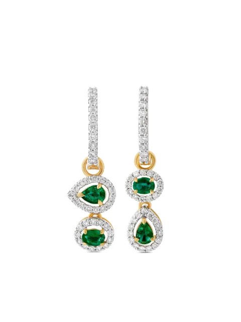 House of Meraki 18kt yellow gold Diana emerald and diamond drop earrings