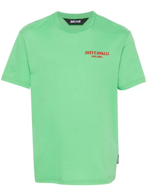 Just Cavalli flocked-logo T-shirt