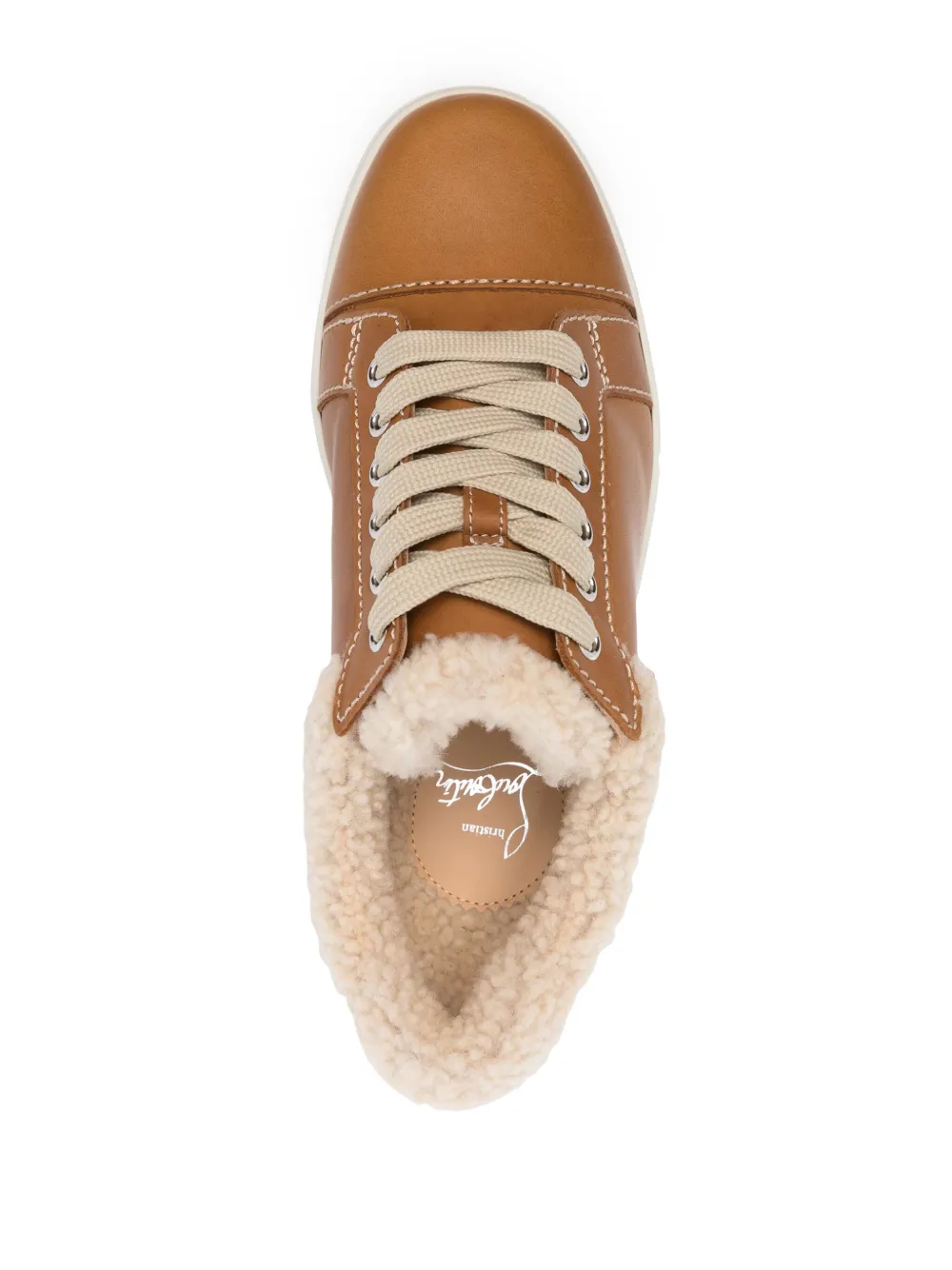 Christian Louboutin Fun Vieira Leather Sneakers Brown FARFETCH