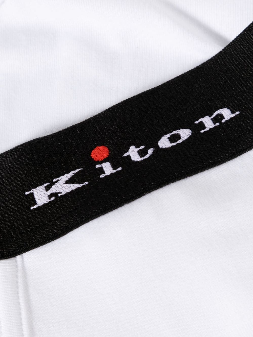 Shop Kiton Logo-waistband Cotton Briefs In White