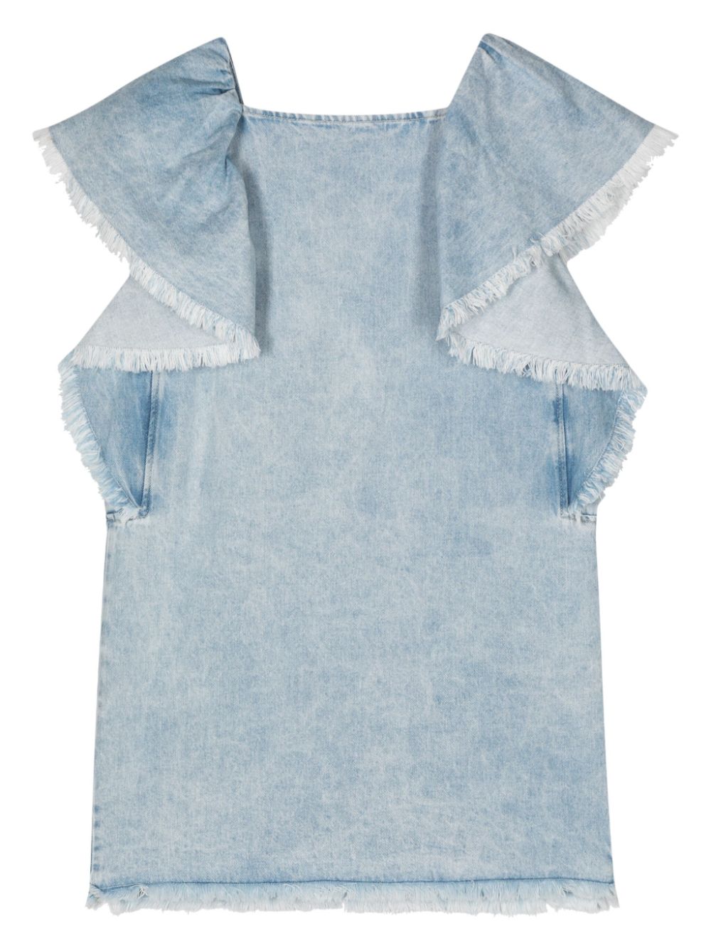 Shop Bimba Y Lola Ruffle-detail Denim Dress In Blue