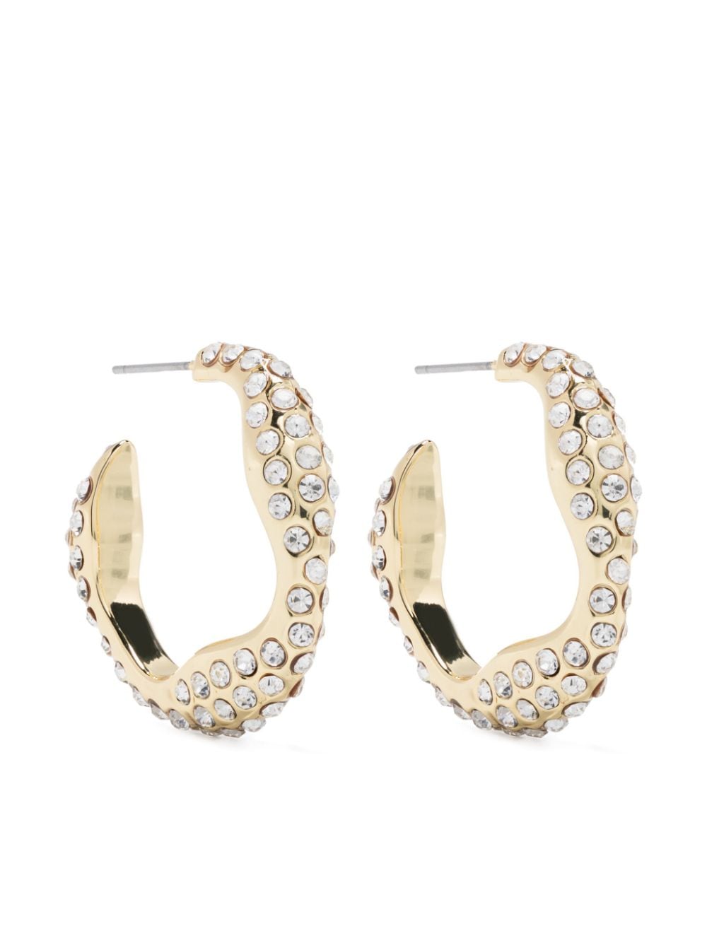 Bimba Y Lola Sculpted Crystal Earrings In Gold