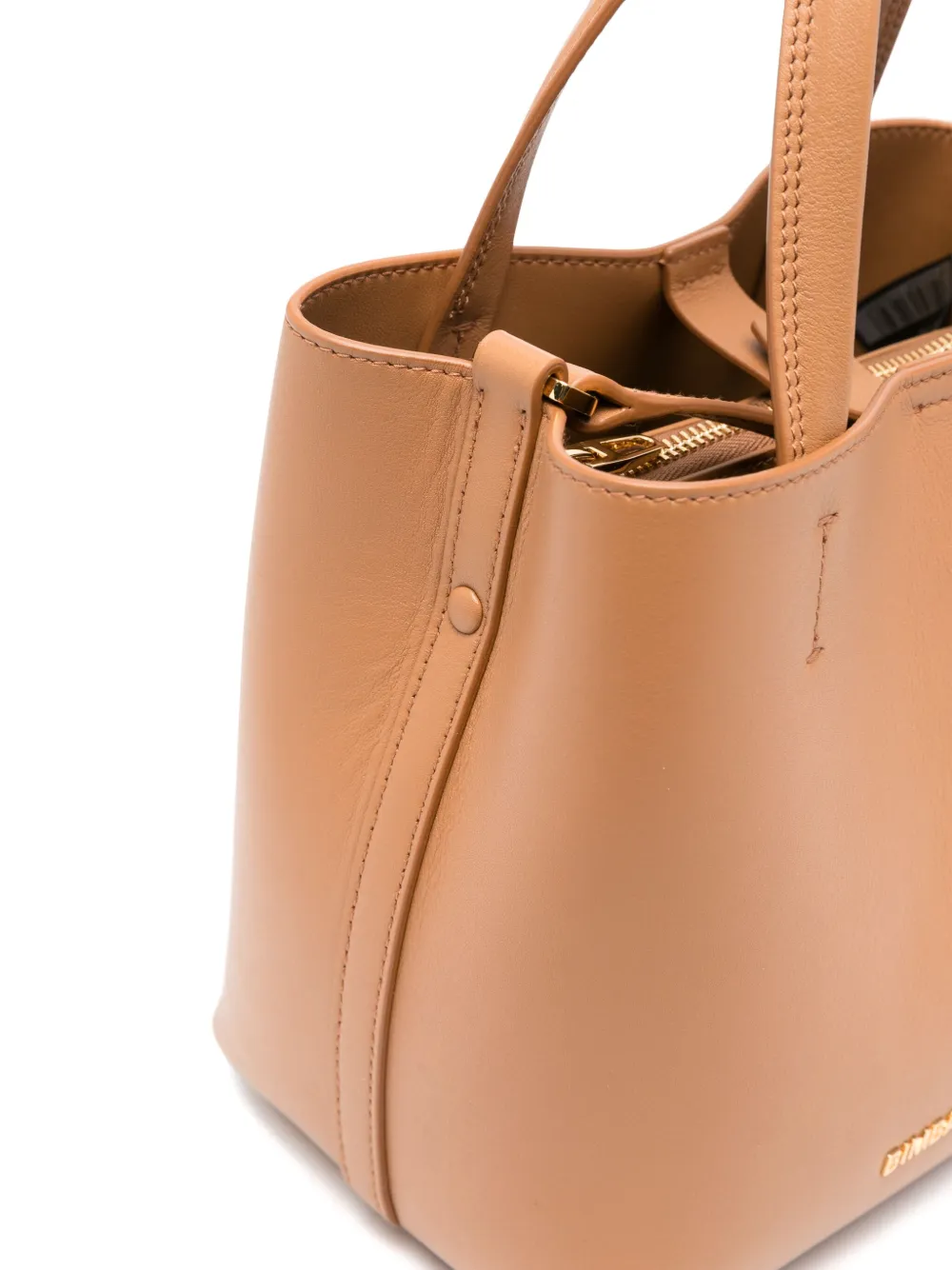 Shop Bimba Y Lola Small Chihuahua Leather Tote Bag In Brown