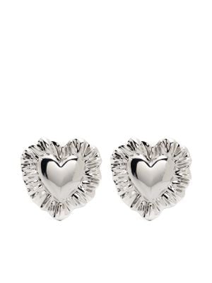 Bimba y Lola Mirrored Heart clip on Earrings Farfetch