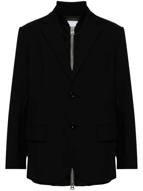 sacai layered single-breasted blazer