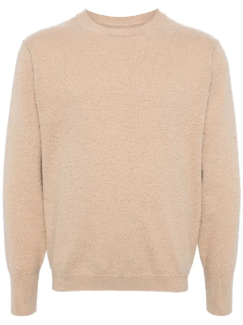 Maison Margiela logo-stitched piled-finish jumper