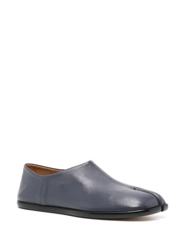 Maison Margiela Tabi Leather Babouche Shoes | Blue | FARFETCH BN