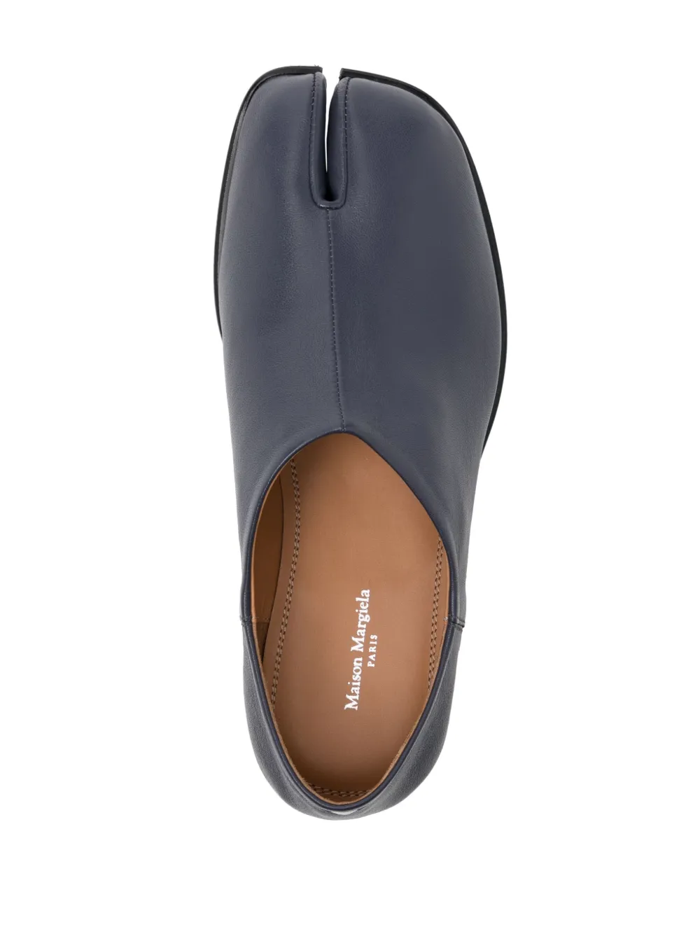 Shop Maison Margiela Tabi Leather Babouche Shoes In Blue