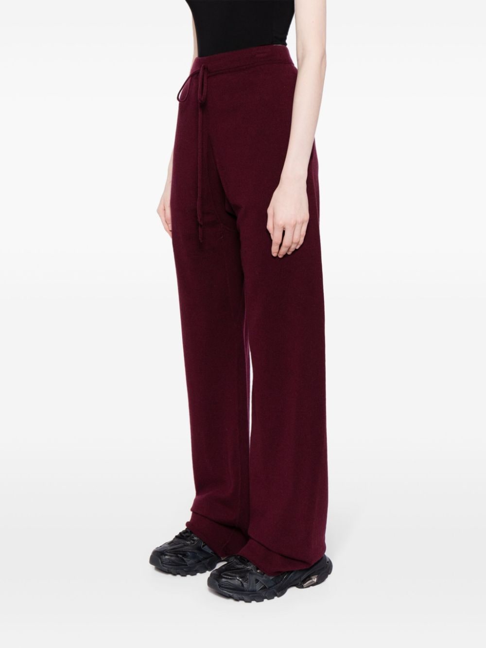 Shop Maison Margiela Wool-blend Flared Trousers In Red