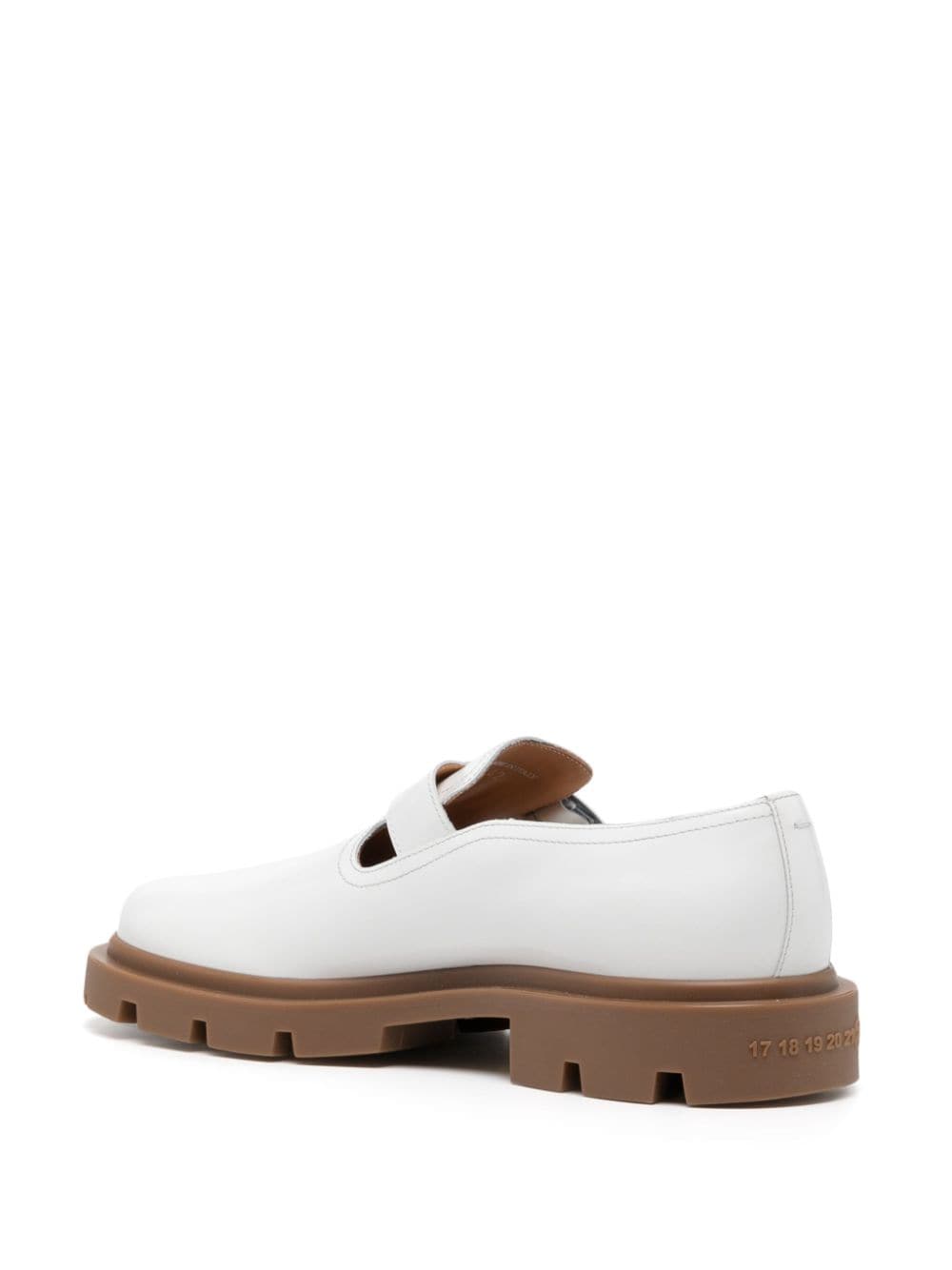 Shop Maison Margiela Ivy Leather Monk Loafers In White