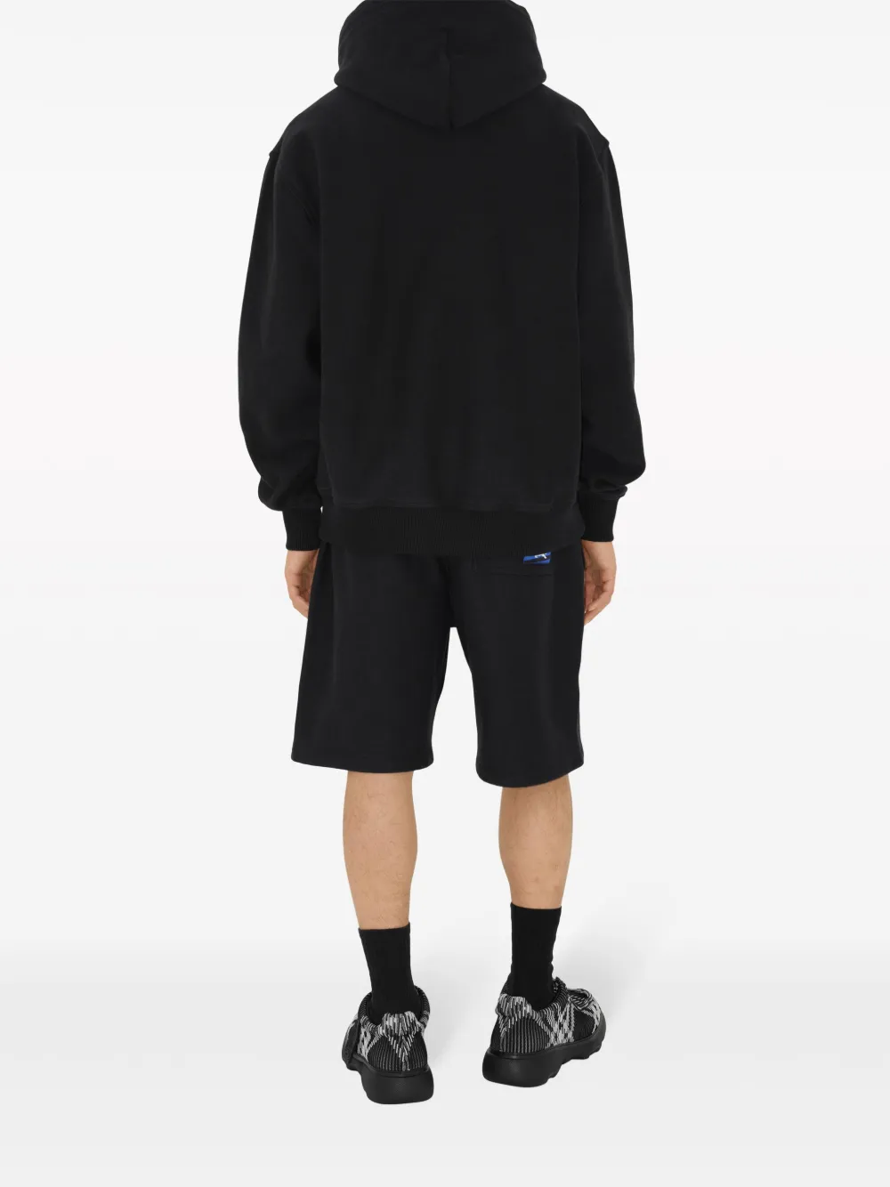 Burberry Katoenen hoodie met EKD-applicatie Zwart