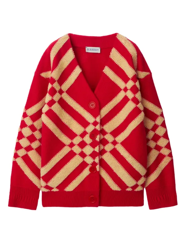 Burberry print hotsell cardigan