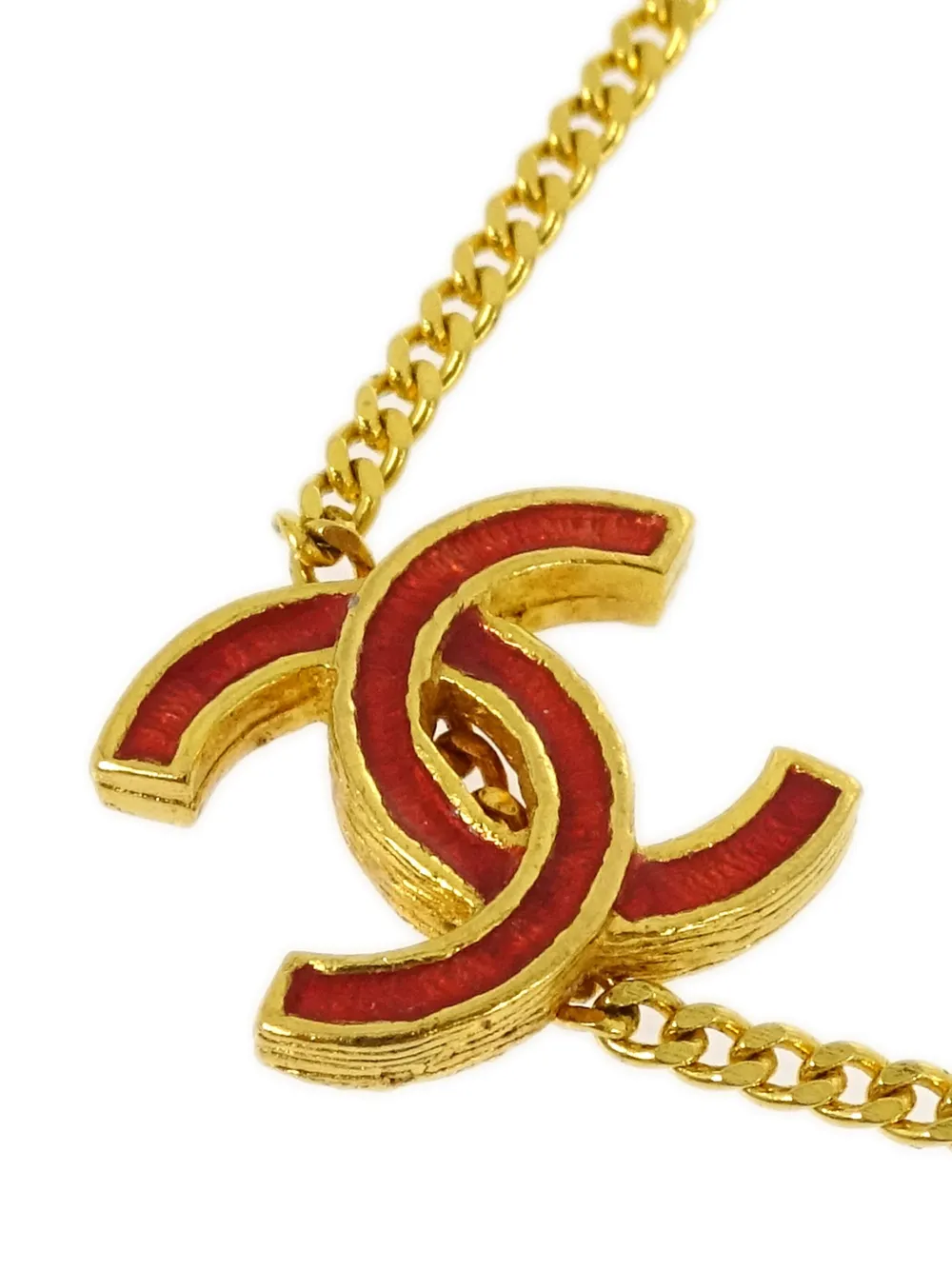 CHANEL Pre-Owned 1990-2000s halsketting met logo hanger - Goud
