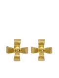 CHANEL Pre-Owned 1997 bow-detail CC-logo clip-on earrings - Gold