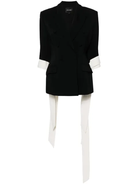 Nafsika Skourti ruffle-detail double-breasted blazer 