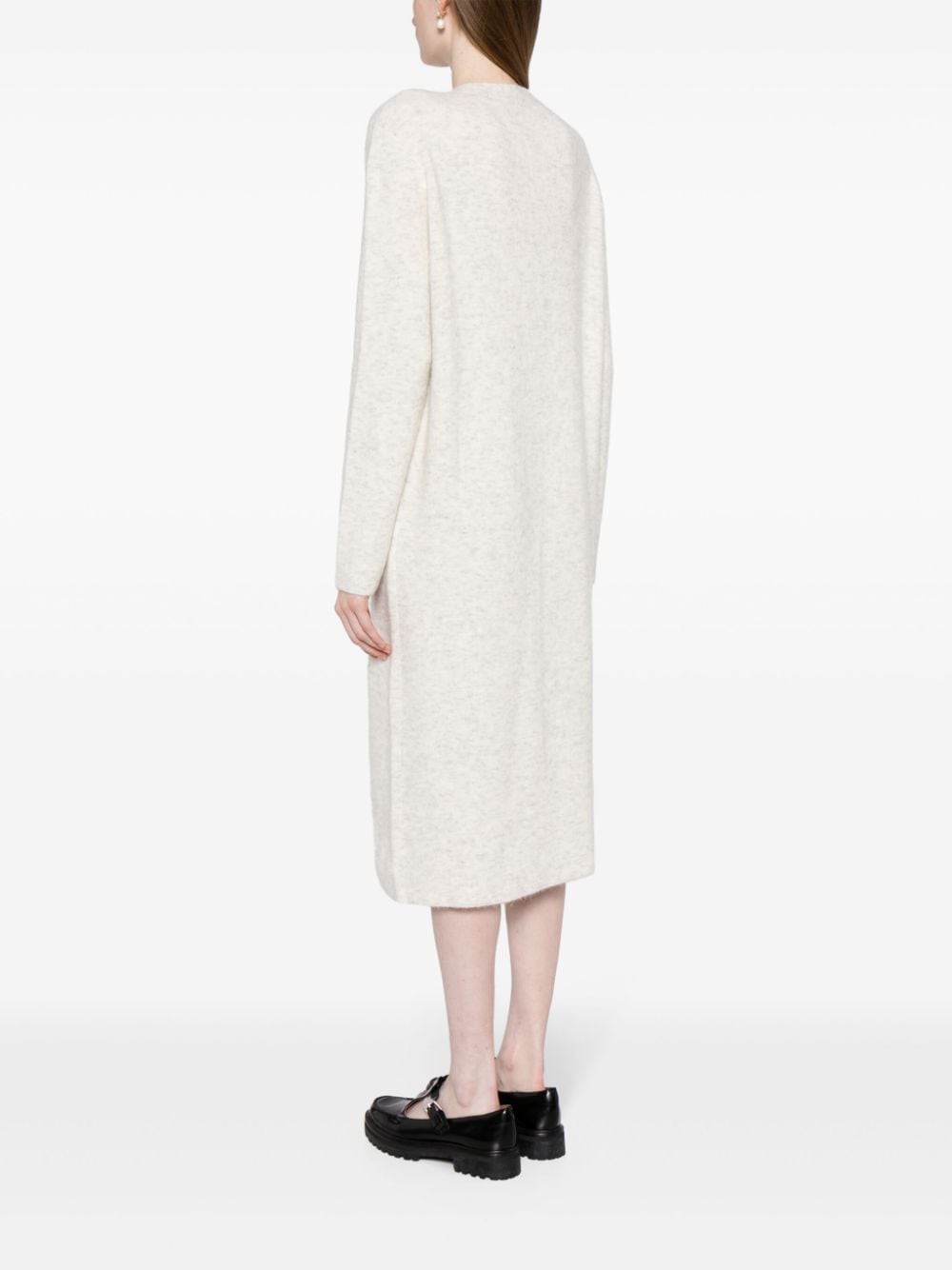 Shop B+ab Brushed-effect Fine-knit Coat In Grey