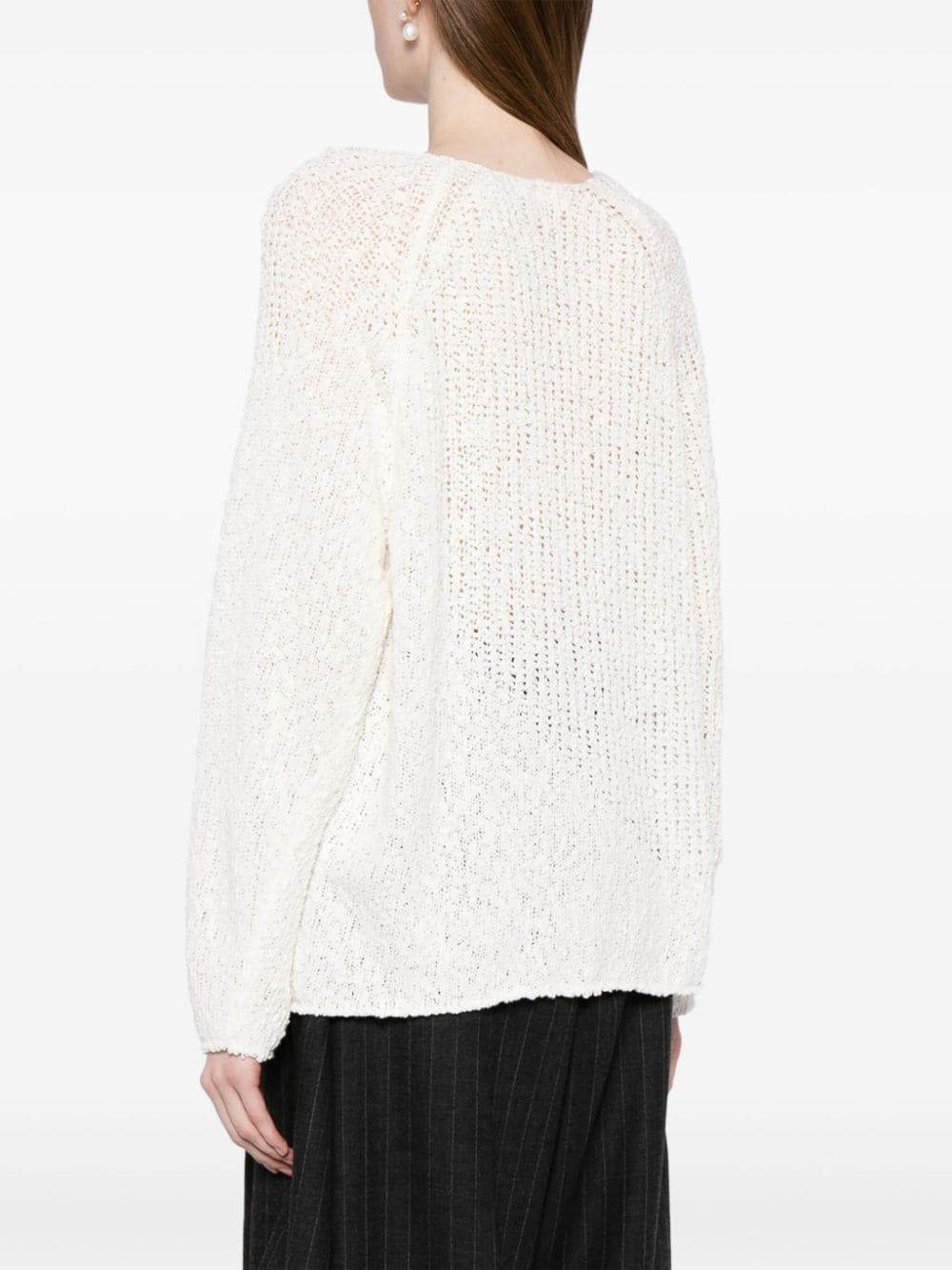 Shop Low Classic Round-neck Knit Jumper In White