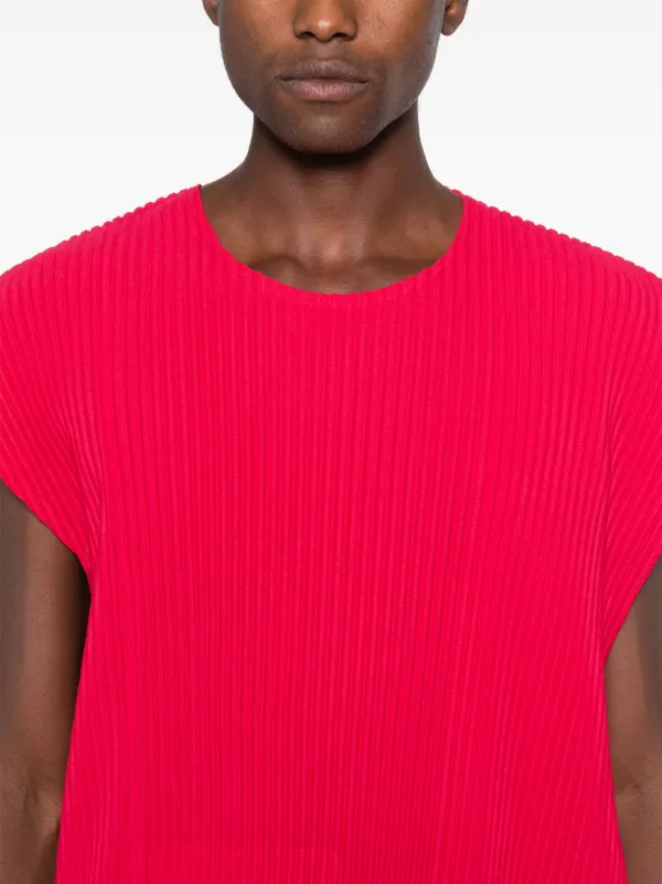Homme Plissé Issey Miyake Rectangle plissé-effect T-shirt | Pink