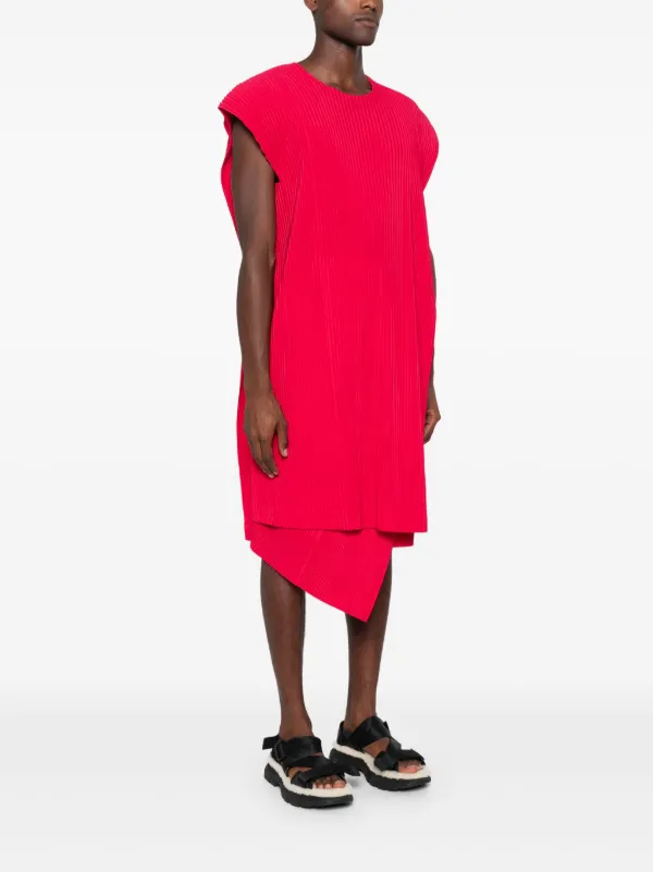 Homme Plissé Issey Miyake Rectangle plissé-effect T-shirt | Pink
