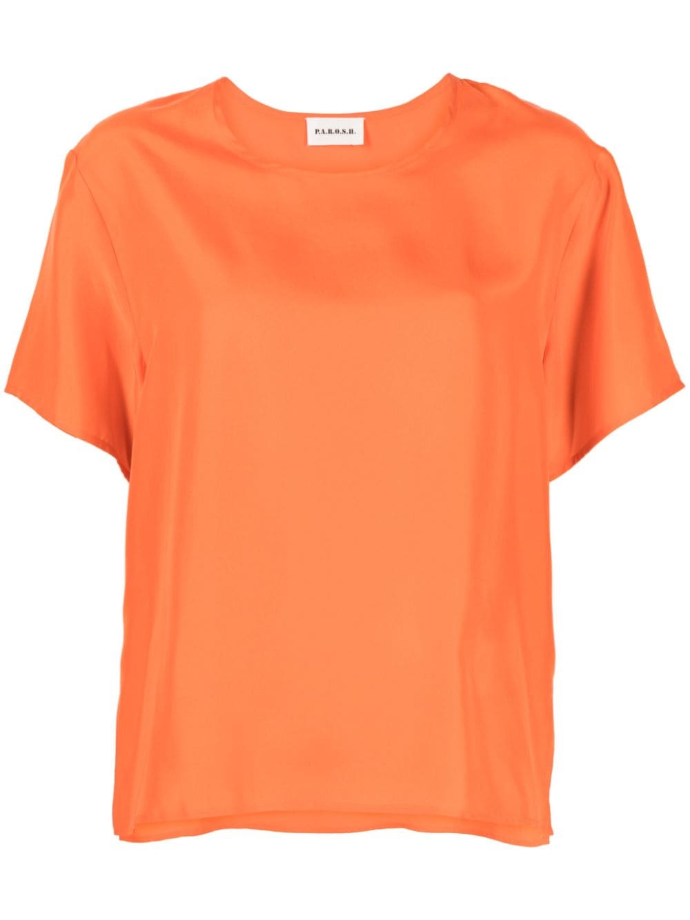 P.a.r.o.s.h Sunny Silk T-shirt In Orange