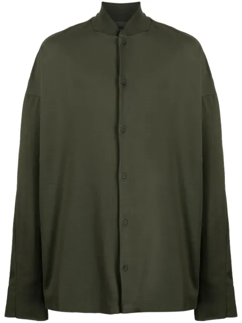 Transit baseball-collar cotton shirt 