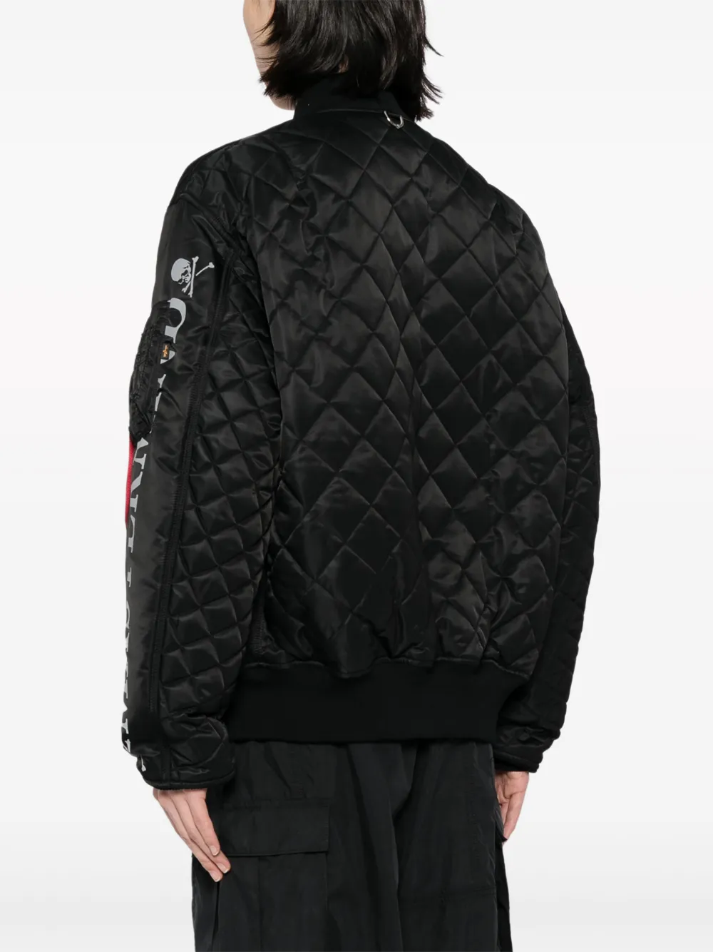 Shop Mastermind Japan X Alpha Industries Edition Ma-1 Bomber Jacket In Black