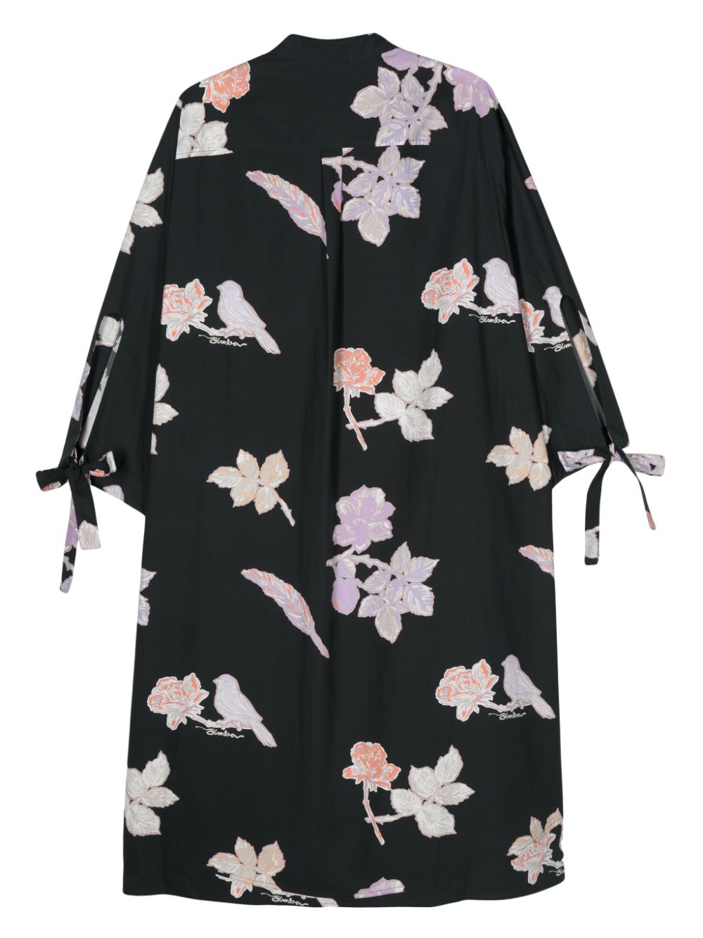 Shop Bimba Y Lola Floral-print Shirt Dress In Black