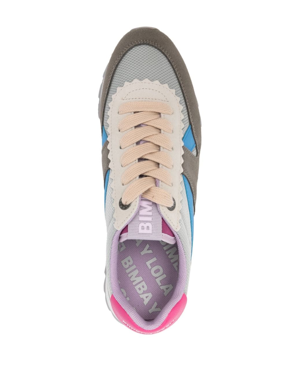 Shop Bimba Y Lola Colour-block Panelled Sneakers In Grey